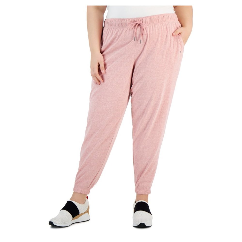 NWT ID Ideology Womens Off Duty Plus Size Jogger Pants Pink Size 2X $50 JJ353